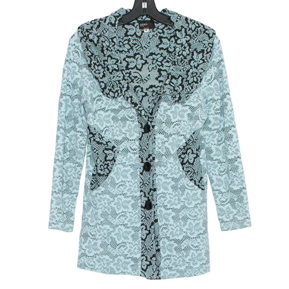 Andria Lieu Jacket Whimsigoth Dark Academia Romantic Victorian Goth Blue Medium - Picture 1 of 7